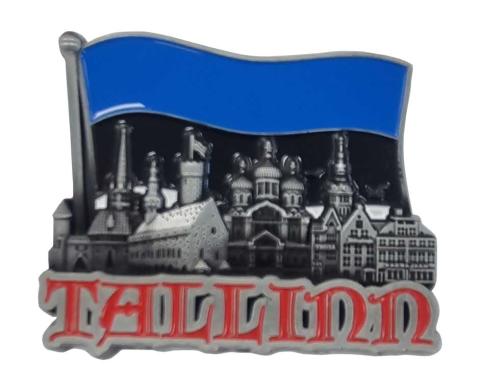 Metallist magnet Tallinn lipu taustal